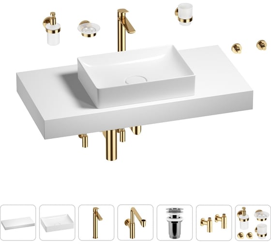 Комплект мебели для ванной комнаты с раковиной Wellsee Genuine Tree 201017393 1