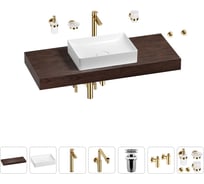 Комплект мебели для ванной комнаты с раковиной Wellsee Genuine Tree 201017493