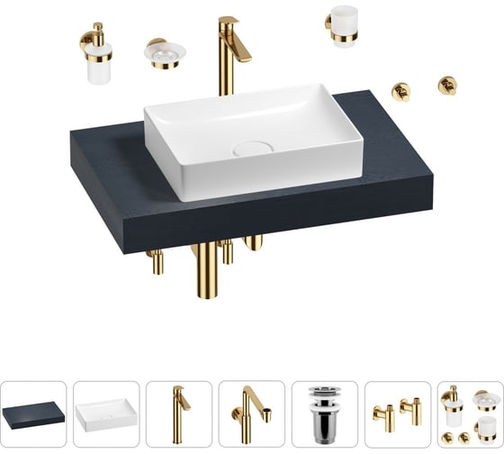 Комплект мебели для ванной комнаты с раковиной Wellsee Genuine Tree 201017213 1