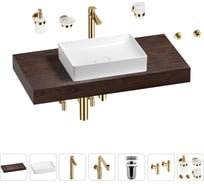 Комплект мебели для ванной комнаты с раковиной Wellsee Genuine Tree 201017373