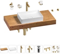 Комплект мебели для ванной комнаты с раковиной Wellsee Genuine Tree 201017353