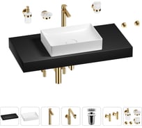 Комплект мебели для ванной комнаты с раковиной Wellsee Genuine Tree 201017413