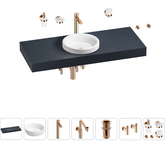 Комплект мебели для ванной комнаты с раковиной Wellsee Genuine Tree 201015894 1