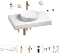 Комплект мебели для ванной комнаты Wellsee Genuine Tree с раковиной 201016194