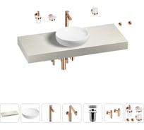 Комплект мебели для ванной комнаты с раковиной Wellsee Genuine Tree 201016354