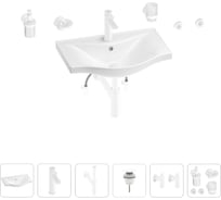 Раковина для ванной Wellsee Bisou в наборе 9 в 1 201007240