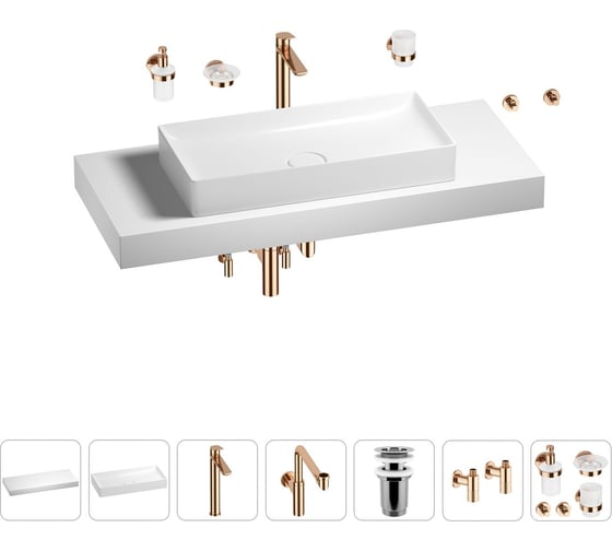 Комплект мебели для ванной комнаты Wellsee Genuine Tree с раковиной 201017874 1