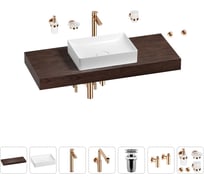 Комплект мебели для ванной комнаты с раковиной Wellsee Genuine Tree 201017494