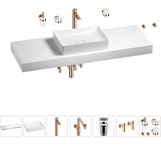 Комплект мебели для ванной комнаты с раковиной Wellsee Genuine Tree 201017634 1