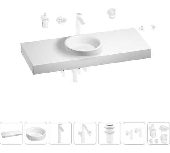 Комплект мебели для ванной комнаты Wellsee Genuine Tree с раковиной 201015955 1