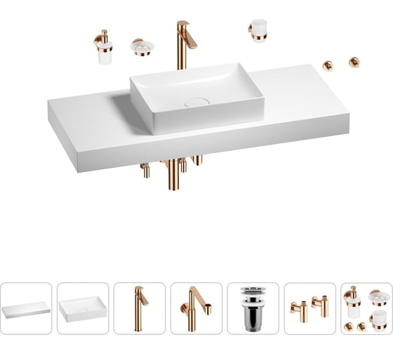 Комплект мебели для ванной комнаты с раковиной Wellsee Genuine Tree 201017514 1