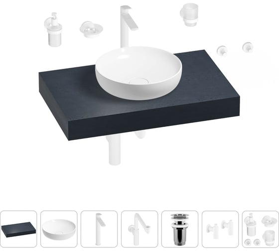 Комплект мебели для ванной комнаты Wellsee Genuine Tree с раковиной 201016135 1