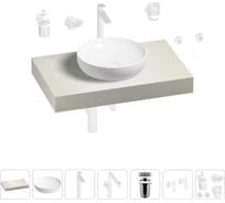 Комплект мебели для ванной комнаты с раковиной Wellsee Genuine Tree 201016115