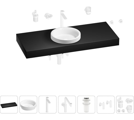 Комплект мебели для ванной комнаты Wellsee Genuine Tree с раковиной 201015975 1