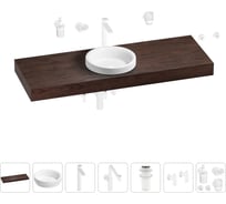 Комплект мебели для ванной комнаты с раковиной Wellsee Genuine Tree 201016055
