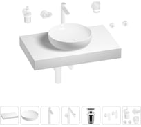 Комплект мебели для ванной комнаты Wellsee Genuine Tree с раковиной 201016195