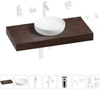 Комплект мебели для ванной комнаты с раковиной Wellsee Genuine Tree 201016295