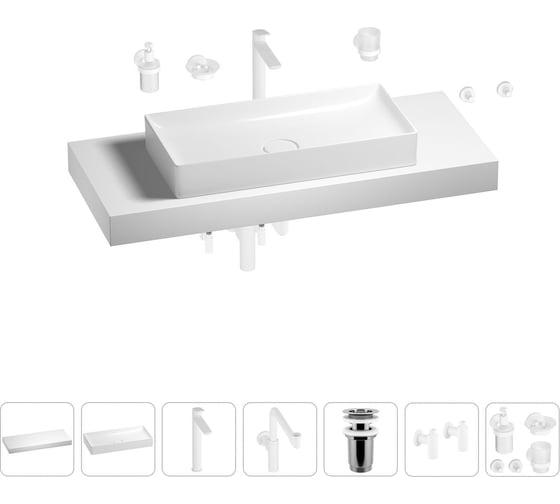 Комплект мебели для ванной комнаты Wellsee Genuine Tree с раковиной 201017875 1