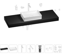 Комплект мебели для ванной комнаты с раковиной Wellsee Genuine Tree 201017655