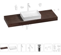 Комплект мебели для ванной комнаты с раковиной Wellsee Genuine Tree 201017615