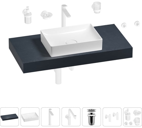 Комплект мебели для ванной комнаты с раковиной Wellsee Genuine Tree 201017335 1