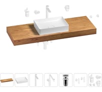 Комплект мебели для ванной комнаты с раковиной Wellsee Genuine Tree 201017595