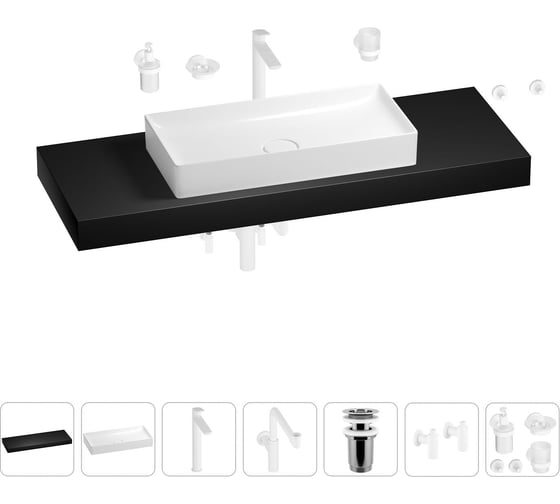 Комплект мебели для ванной комнаты Wellsee Genuine Tree с раковиной 201018015 1