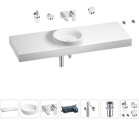 Комплект мебели для ванной комнаты Wellsee Genuine Tree с раковиной 201016081 1