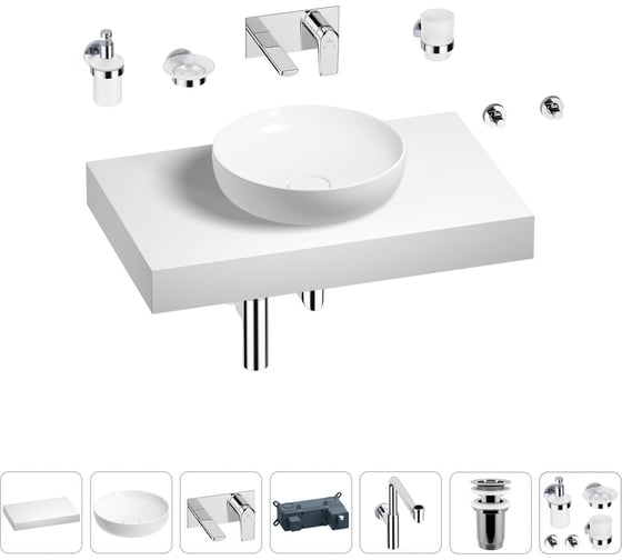 Комплект мебели для ванной комнаты Wellsee Genuine Tree с раковиной 201016201 1