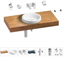 Комплект мебели для ванной комнаты Wellsee Genuine Tree с раковиной 201015801