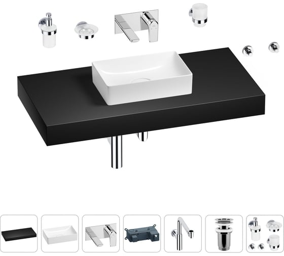 Комплект мебели для ванной комнаты с раковиной Wellsee Genuine Tree 201017001 1