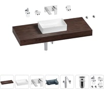 Комплект мебели для ванной комнаты с раковиной Wellsee Genuine Tree 201017061