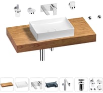 Комплект мебели для ванной комнаты с раковиной Wellsee Genuine Tree 201017361