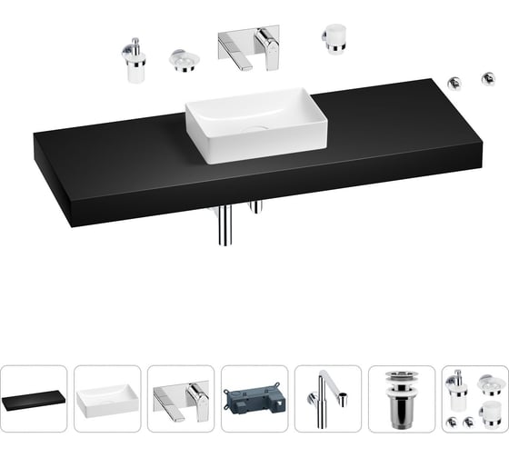 Комплект мебели для ванной комнаты с раковиной Wellsee Genuine Tree 201017181