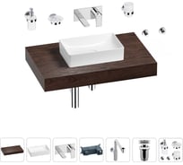 Комплект мебели для ванной комнаты с раковиной Wellsee Genuine Tree 201016881