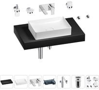 Комплект мебели для ванной комнаты с раковиной Wellsee Genuine Tree 201017301