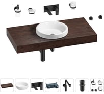 Комплект мебели для ванной комнаты с раковиной Wellsee Genuine Tree 201015822