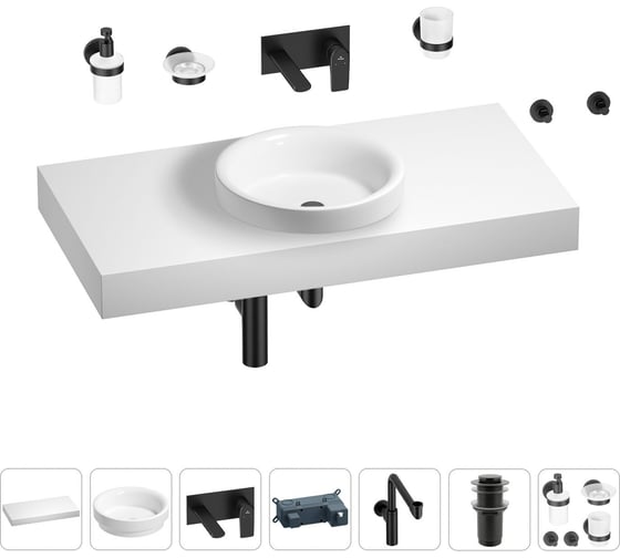 Комплект мебели для ванной комнаты с раковиной Wellsee Genuine Tree 201015842 1