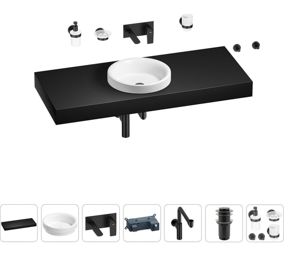 Комплект мебели для ванной комнаты Wellsee Genuine Tree с раковиной 201015982 1