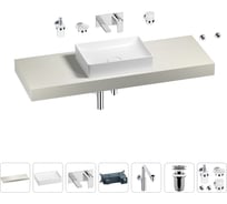 Комплект мебели для ванной комнаты с раковиной Wellsee Genuine Tree 201017561
