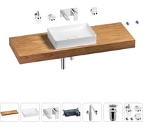 Комплект мебели для ванной комнаты с раковиной Wellsee Genuine Tree 201017601