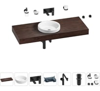 Комплект мебели для ванной комнаты с раковиной Wellsee Genuine Tree 201015942