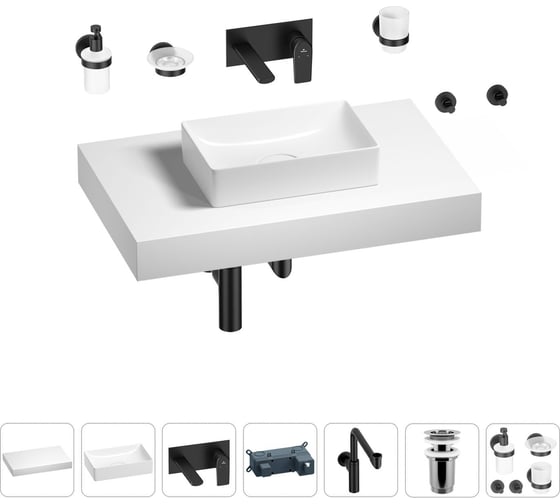 Комплект мебели для ванной комнаты с раковиной Wellsee Genuine Tree 201016897 1