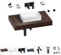 Комплект мебели для ванной комнаты с раковиной Wellsee Genuine Tree 201016882