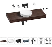 Комплект мебели для ванной комнаты с раковиной Wellsee Genuine Tree 201016422