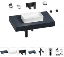 Комплект мебели для ванной комнаты с раковиной Wellsee Genuine Tree 201016852