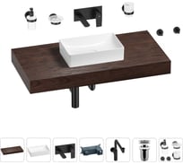 Комплект мебели для ванной комнаты с раковиной Wellsee Genuine Tree 201016972