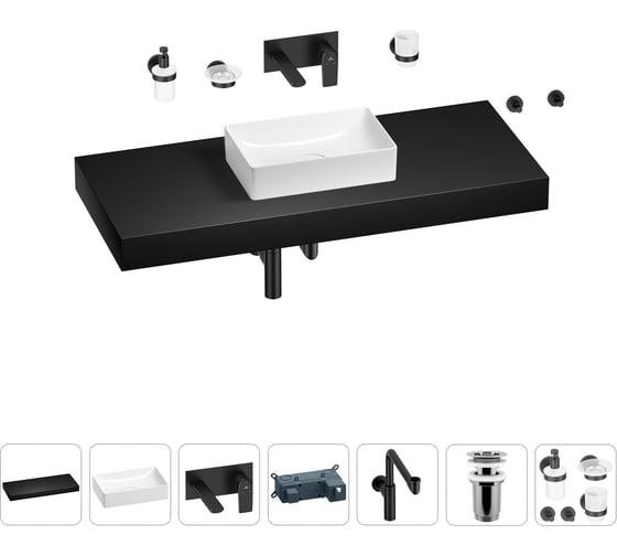 Комплект мебели для ванной комнаты с раковиной Wellsee Genuine Tree 201017092