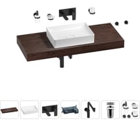 Комплект мебели для ванной комнаты с раковиной Wellsee Genuine Tree 201017502