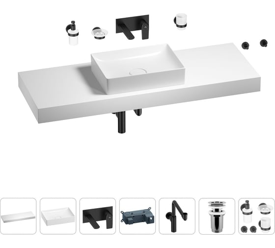 Комплект мебели для ванной комнаты с раковиной Wellsee Genuine Tree 201017642